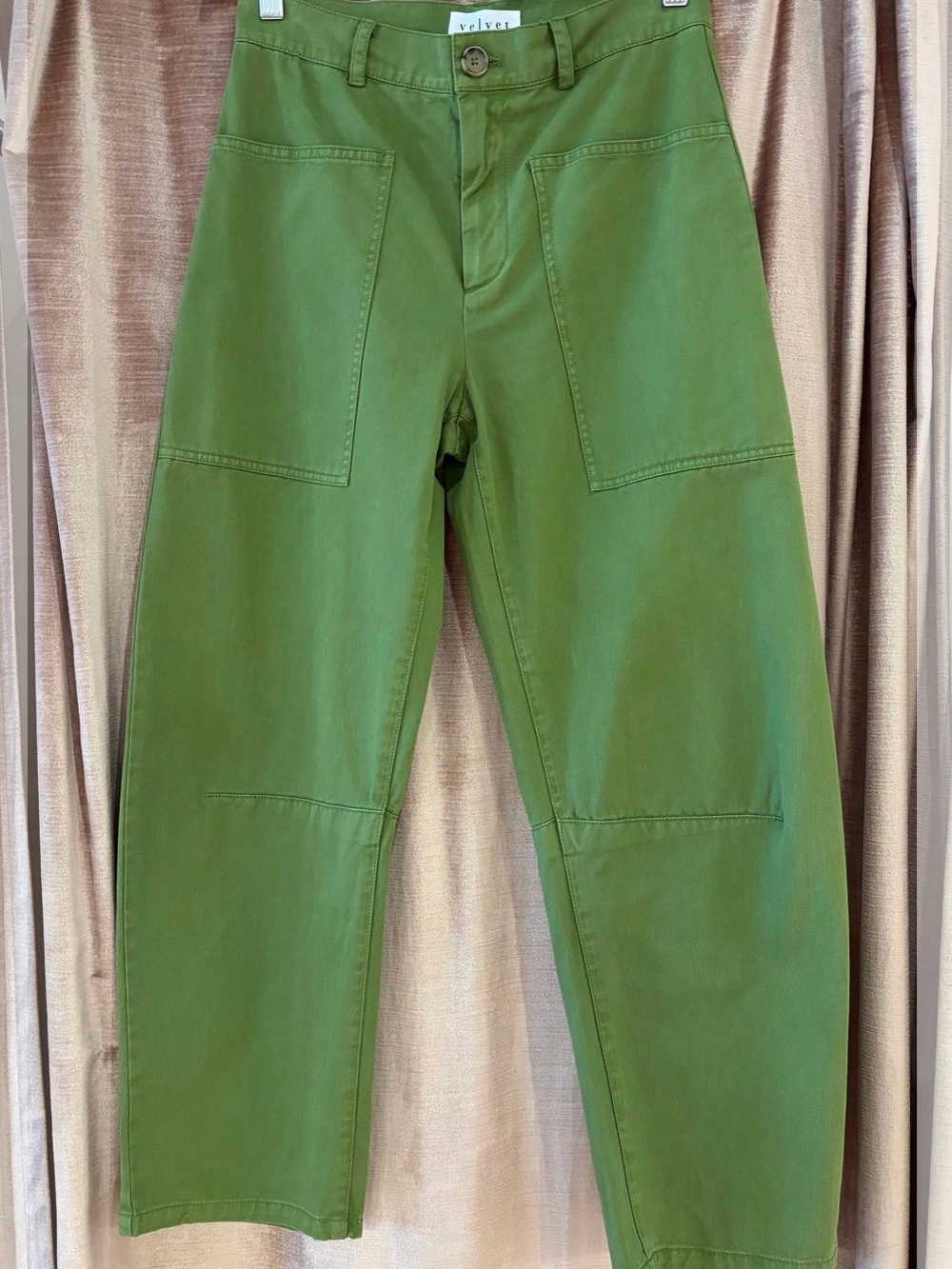Velvet by Graham & Spencer Olive Brylie Curved Knee Ankle Pants